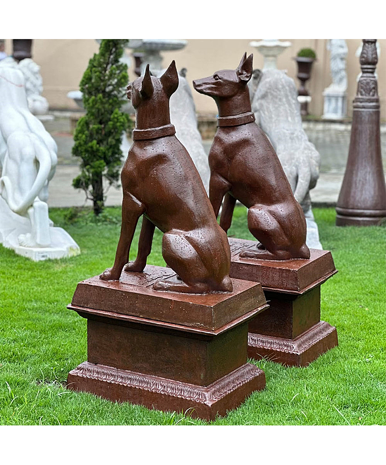 imagem do produto Par de Escultura Cachorro Dobermann 134cm VRF225B Impon�ncia e Eleg�ncia