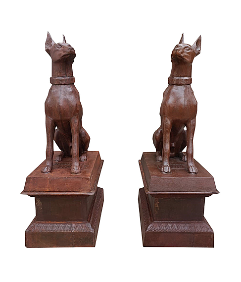imagem de Par de Escultura Cachorro Dobermann 134cm - VRF255B