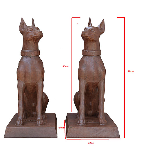 imagem de Par de Escultura Cachorro Dobermann 98cm - VRF255