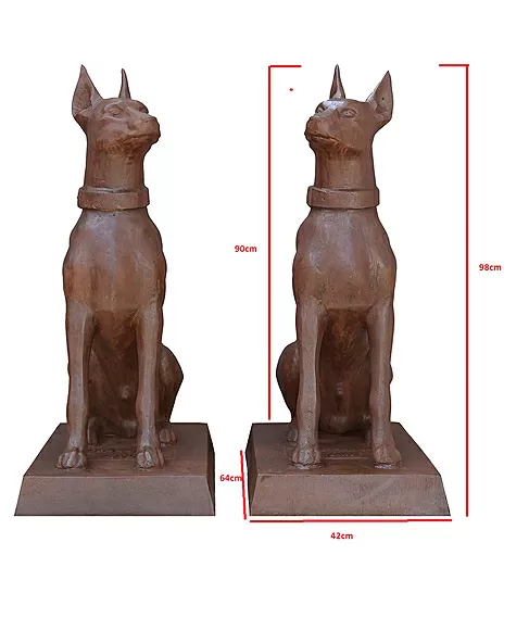 imagem de Par de Escultura Cachorro Dobermann 98cm - VRF255
