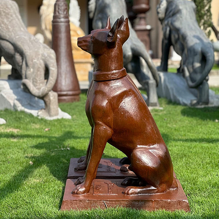 imagem do produto Par de Escultura Cachorro Dobermann 98cm VRF255 For�a e Eleg�ncia