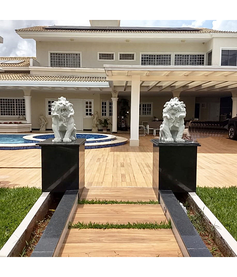 imagem de Par de Escultura de Leo Sentado 100cm - EML423