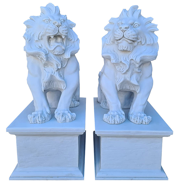 imagem do produto Par de Escultura de Le�o Sentado 100cm EML423 Presen�a Cl�ssica
