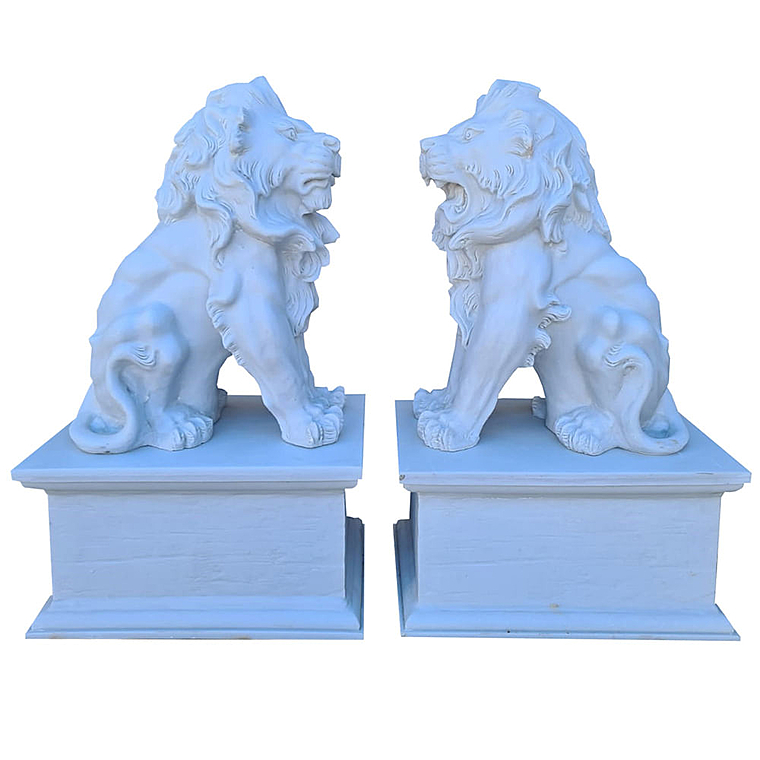imagem do produto Par de Escultura de Le�o Sentado 100cm EML423 Presen�a Cl�ssica