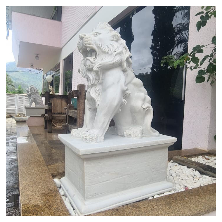 imagem do produto Par de Escultura de Le�o Sentado 100cm EML423 Presen�a Cl�ssica