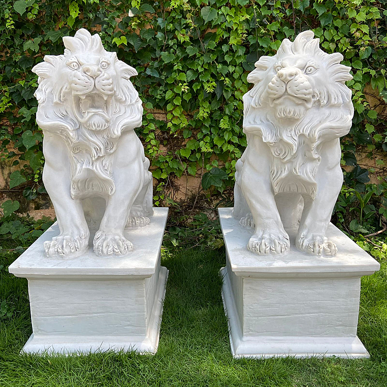 imagem do produto Par de Escultura de Le�o Sentado 100cm EML423 Presen�a Cl�ssica