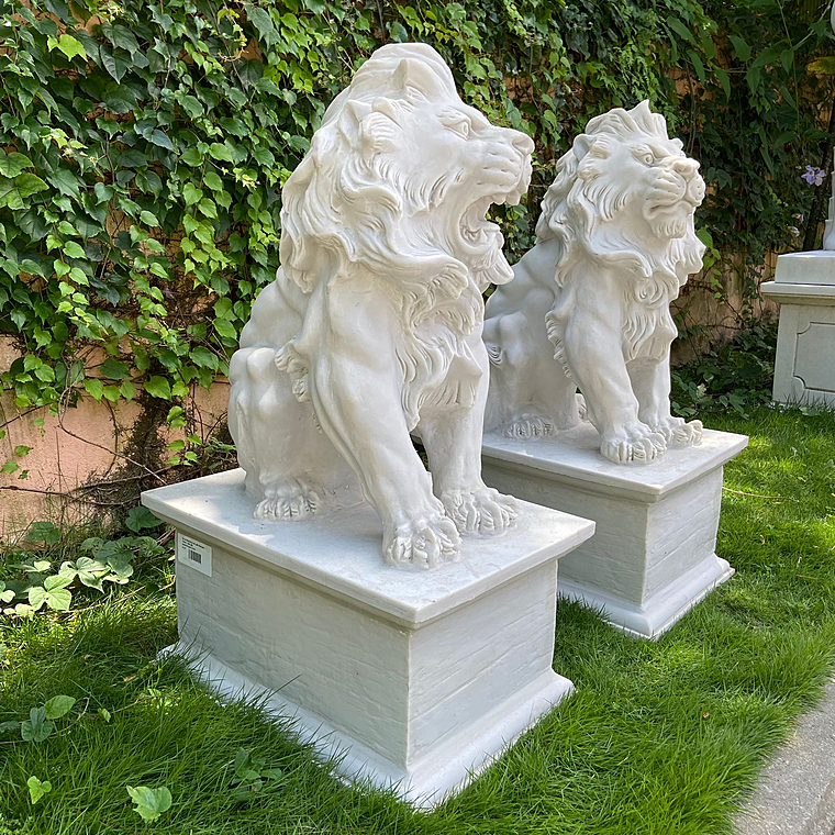 imagem do produto Par de Escultura de Le�o Sentado 100cm EML423 Presen�a Cl�ssica