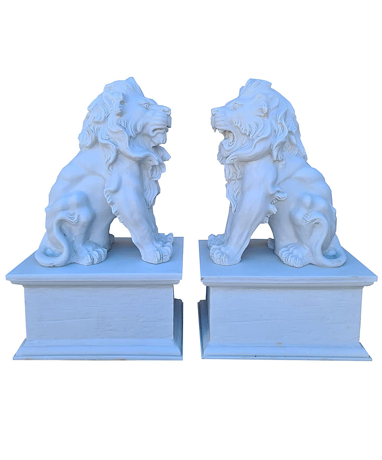 imagem do produto Par de Escultura de Le�o Sentado 100cm - EML423