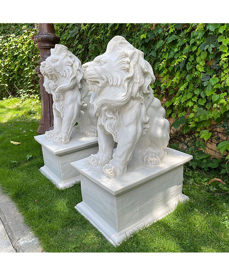 imagem do produto Par de Escultura de Le�o Sentado 100cm - EML423