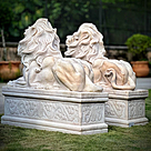 imagem do produto Par de Escultura Le�o Deitado G em M�rmore 100cm EMP377 Eleg�ncia e Sofistica��o