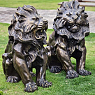 imagem do produto Par de Escultura Le�o Sentado 80cm EBZ525 Equil�brio e Eleg�ncia
