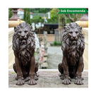 imagem do produto Par de Escultura Le�es em Bronze 130cm EBZ612 Presen�a e Sofistica��o