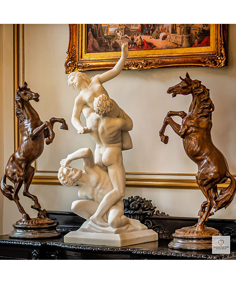 imagem do produto Par de Esculturas de Cavalos em Bronze 108cm EBZ567 Impon�ncia e Eleg�ncia