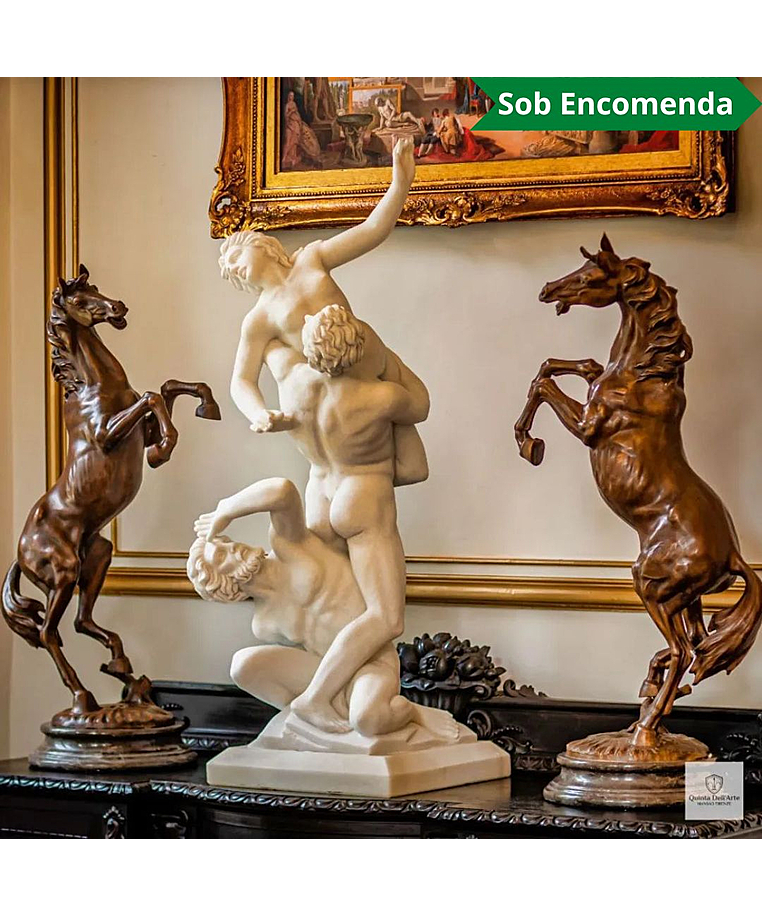 imagem do produto Par de Esculturas de Cavalos em Bronze 108cm EBZ567 Impon�ncia e Eleg�ncia