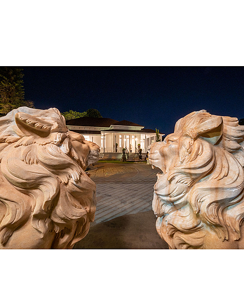 imagem de Par de Esculturas de Lees em Mrmore Rosa 100cm - EMP446