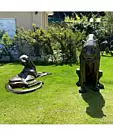 imagem do produto Par de Esculturas Jaguar em Bronze 85cm EBZ568 For�a e Sofistica��o