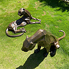 imagem do produto Par de Esculturas Jaguar em Bronze 85cm EBZ568 For�a e Sofistica��o
