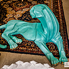 imagem do produto Par de Esculturas Jaguar em Bronze 90cm EBZ568VE For�a e Eleg�ncia