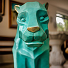 imagem do produto Par de Esculturas Jaguar em Bronze 90cm EBZ568VE For�a e Eleg�ncia