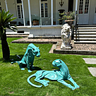 imagem do produto Par de Esculturas Jaguar em Bronze 90cm - EBZ568VE