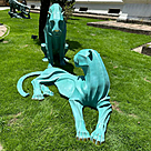 imagem do produto Par de Esculturas Jaguar em Bronze 90cm - EBZ568VE