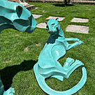 imagem do produto Par de Esculturas Jaguar em Bronze 90cm - EBZ568VE