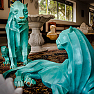 imagem do produto Par de Esculturas Jaguar em Bronze 90cm - EBZ568VE