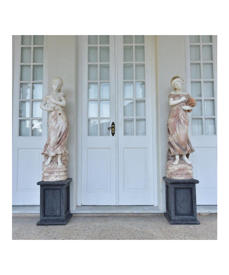 imagem do produto Par de Esculturas Lady Primavera em M�rmore 130cm - EMP280 Eleg�ncia para Projetos 