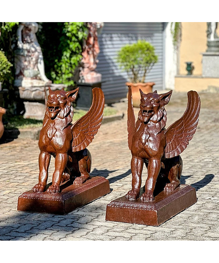 imagem do produto Par de Esculturas Quimera 95cm EF410P Misticismo e Eleg�ncia