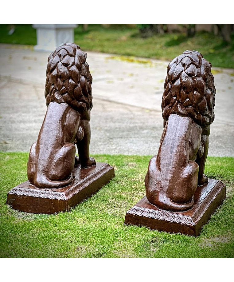 imagem do produto Par de Le�o em Ferro Fundido 100cm EF406P Presen�a e Eleg�ncia Cl�ssica