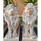 imagem do produto Par de Le�o Rosa Sentado 120cm  EMP461 Jardins de Luxo