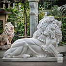 imagem do produto Par de Le�o Sentado 140cm M�rmore Branco EMP462 Eleg�ncia e Sofistica��o