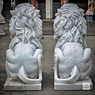 imagem do produto Par de Le�o Sentado 140cm M�rmore Branco EMP462 Eleg�ncia e Sofistica��o