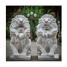 imagem do produto Par de Le�o Sentado 140cm M�rmore Branco - EMP462