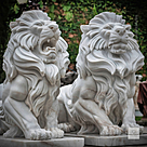 imagem do produto Par de Le�o Sentado 140cm M�rmore Branco - EMP462