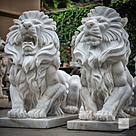 imagem do produto Par de Le�o Sentado 140cm M�rmore Branco - EMP462