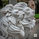 imagem do produto Par de Le�o Sentado 140cm M�rmore Branco - EMP462