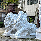 imagem do produto Par de Le�o Sentado 140cm M�rmore Branco - EMP462