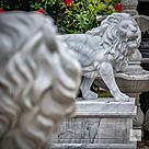 imagem do produto Par de Le�es Andando em M�rmore Branco 145cm - EMP706 Presen�a Majestosa