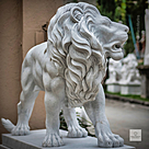 imagem do produto Par de Le�es Andando em M�rmore Branco 145cm - EMP706 Presen�a Majestosa