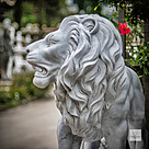 imagem do produto Par de Le�es Andando em M�rmore Branco 145cm - EMP706 Presen�a Majestosa