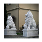 imagem do produto Par de Le�es com Bola 200cm M�rmore Branco EMP464 Eleg�ncia e Nobreza