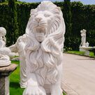 imagem do produto Par de Le�es com Bola 200cm M�rmore Branco EMP464 Eleg�ncia e Nobreza