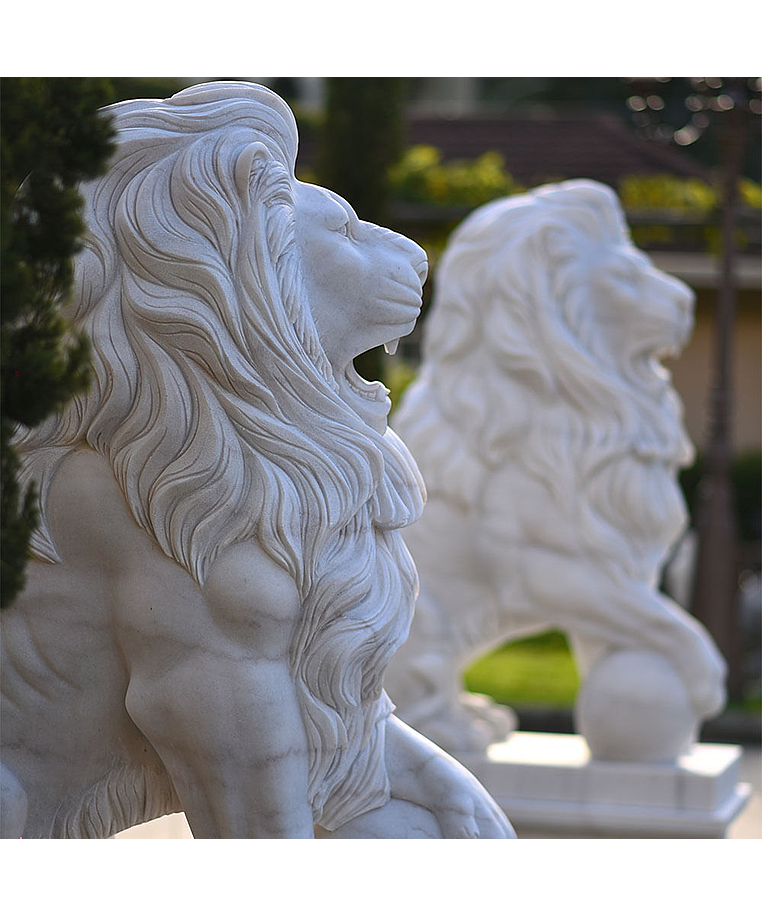 imagem do produto Par de Le�es com  Bola 200cm M�rmore Branco - EMP464