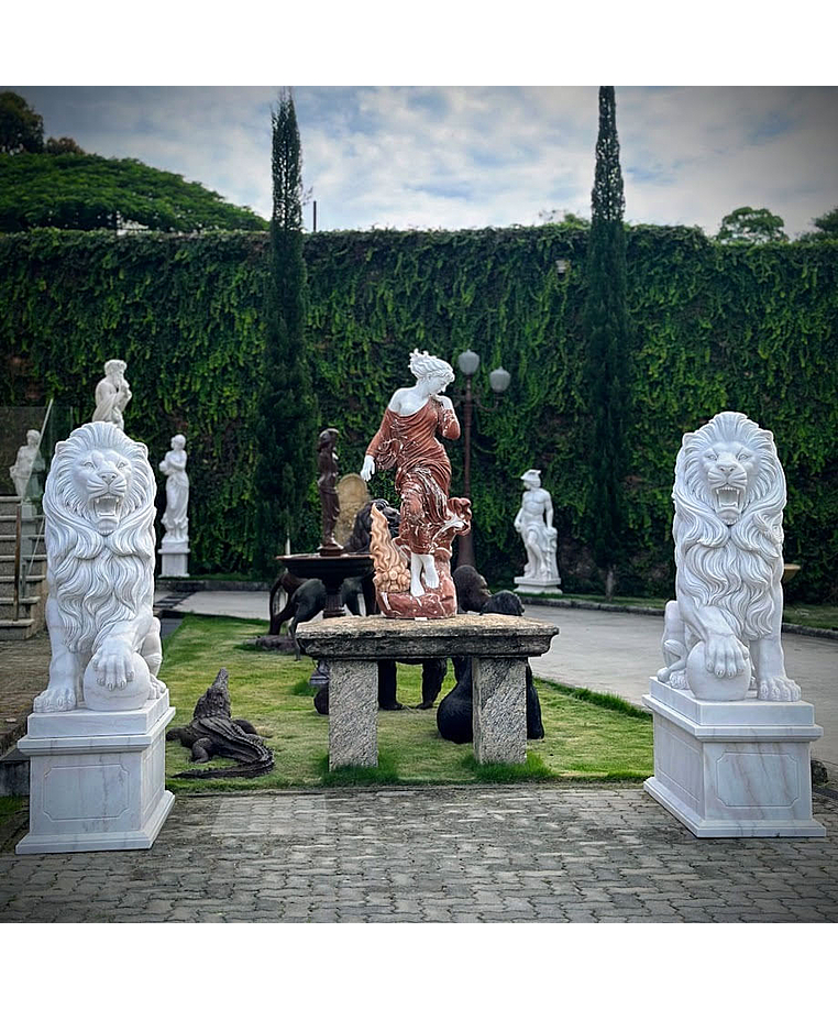 imagem do produto Par de Le�es com  Bola 200cm M�rmore Branco - EMP464