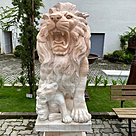 imagem do produto Par de Le�es com Filhote 180cm em M�rmore Rosa com Base EMP451 Nobreza e Exclusividade