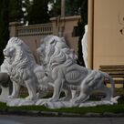 imagem do produto Par de Le�es em M�rmore Branco 155cm - EMP699 Escultura Imponente
