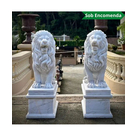 imagem do produto Par de Le�es em M�rmore Branco 155cm - EMP703