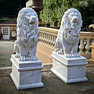 imagem do produto Par de Le�es em M�rmore Branco 155cm - EMP703