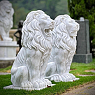 imagem do produto Par de Le�es em M�rmore Branco 90cm  - EMP705